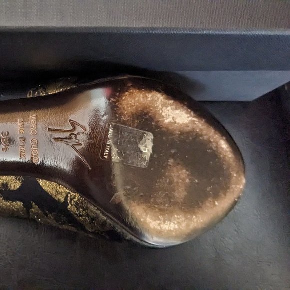 MARBLE Gold Giuseppe Zanotti Heel Shoe - Picture 4 of 4